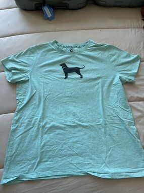 Light Aqua Tee Black Dog